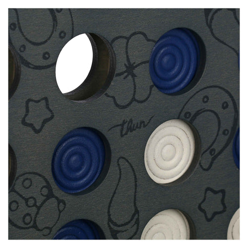 Gioco "Unisci 4" in legno e ceramica