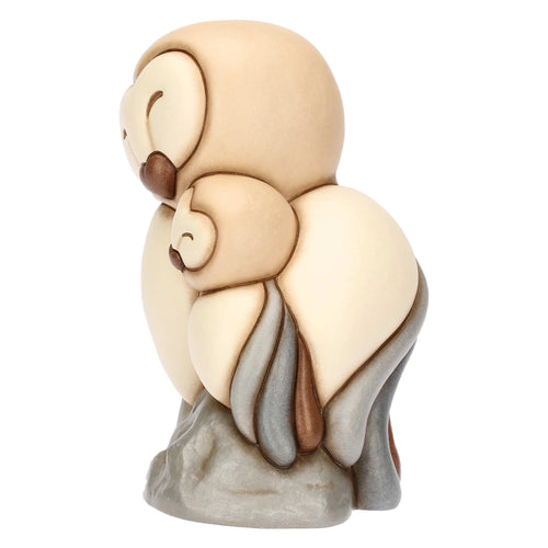 Barbagianni Barbi con piccolo in ceramica, grande