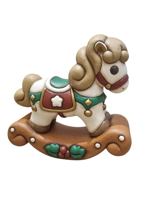 Cavallo a dondolo in ceramica grande