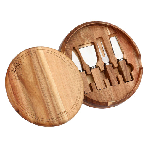 Set tagliere con coltelli formaggio Country Bloom
