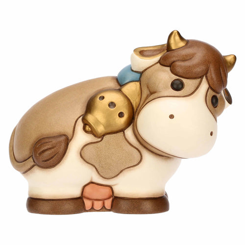 Mucca Gigliola in ceramica, grande