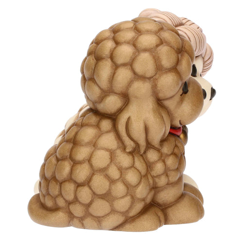 Coppia cani barboncini in ceramica, grande