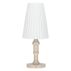 Lampada in porcellana, marrone e bianca