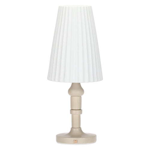 Lampada in porcellana, marrone e bianca