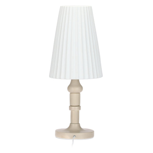 Lampada in porcellana, marrone e bianca