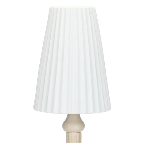 Lampada in porcellana, marrone e bianca