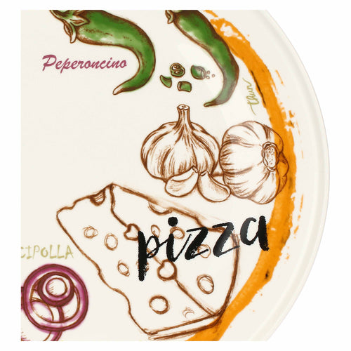 Set 2 piatti pizza Acqua e Farina, arancio e blu