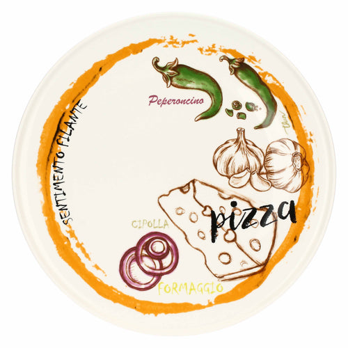Set 2 piatti pizza Acqua e Farina, arancio e blu