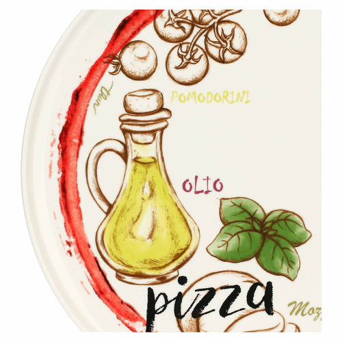Set 2 piatti pizza Acqua e Farina, rosso e giallo