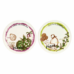 Set 2 piatti pizza Acqua e Farina, verde e viola