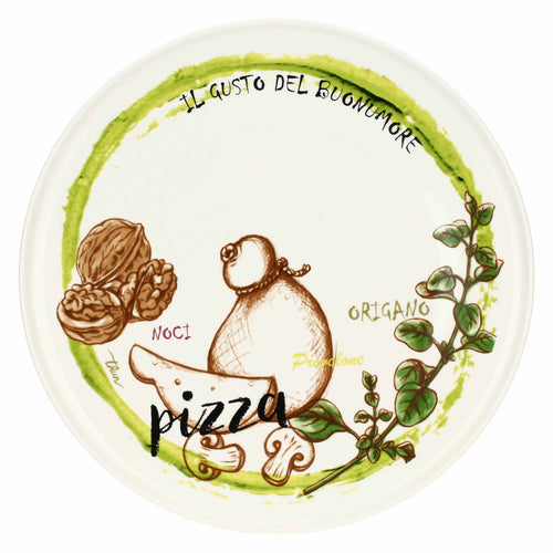 Set 2 piatti pizza Acqua e Farina, verde e viola