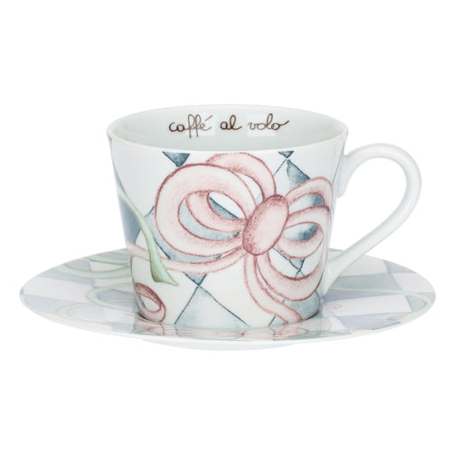 Tazza colazione con piattino in porcellana Incanto di Pasqua