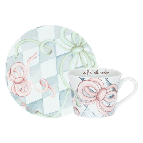 Tazza colazione con piattino in porcellana Incanto di Pasqua