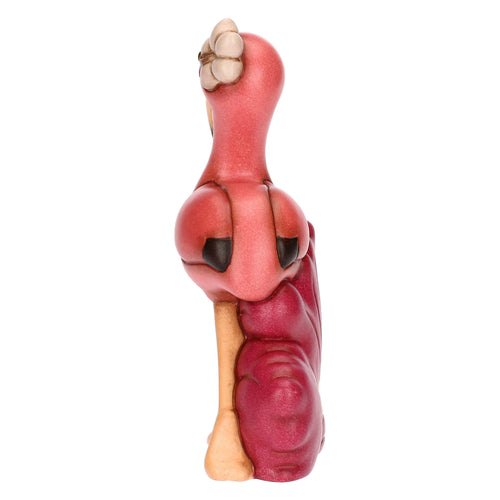 Fenicottero Rose con fiore in ceramica, grande