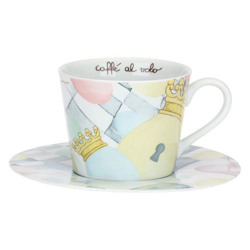 Tazza colazione con piattino in porcellana Incanto di Pasqua