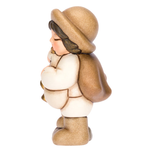 Zampognaro in ceramica Presepe Classico, Bianco