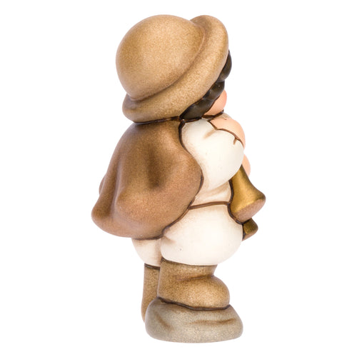 Zampognaro in ceramica Presepe Classico, Bianco