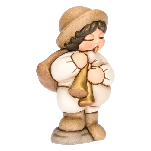 Zampognaro in ceramica Presepe Classico, Bianco