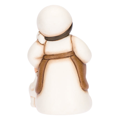 Donna in dolce attesa in ceramica Presepe Classico, Bianco
