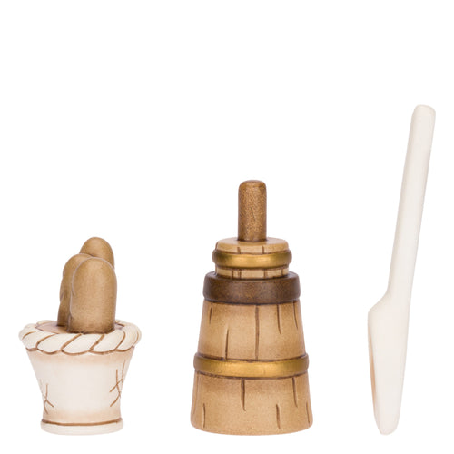 Set 3 pezzi fornaio in ceramica Presepe Classico