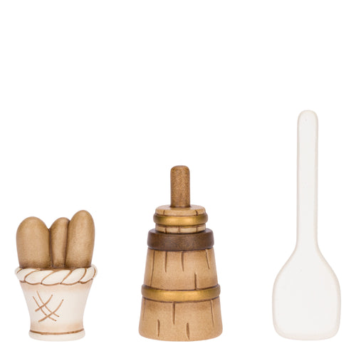 Set 3 pezzi fornaio in ceramica Presepe Classico