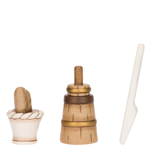 Set 3 pezzi fornaio in ceramica Presepe Classico