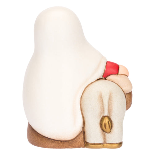 Nonna con asino in ceramica Presepe Classico, Rosso