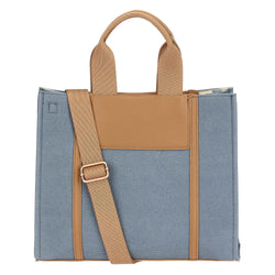 Tote bag denim/marrone, media