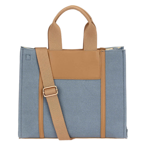 Tote bag denim/marrone, media