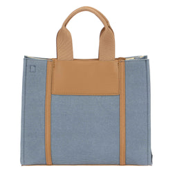 Tote bag denim/marrone, media