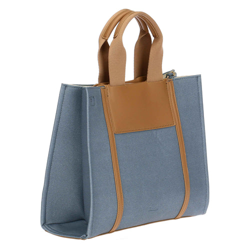 Tote bag denim/marrone, media