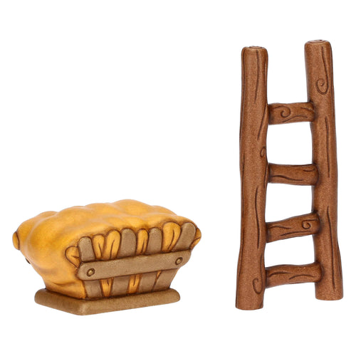 Set scala e mangiatoia in ceramica Presepe Classico