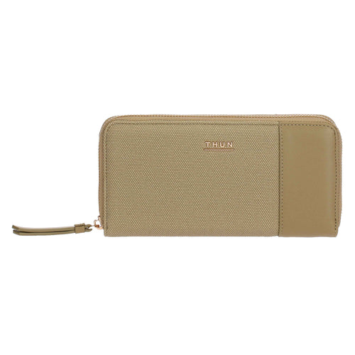Portafoglio con zip, verde oliva