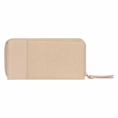 Portafoglio con zip, taupe