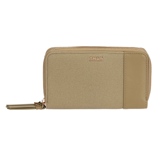 Portafoglio con doppia zip, verde oliva