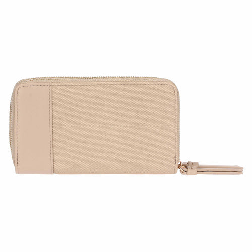 Portafoglio con doppia zip, taupe