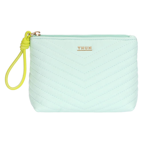 Trousse matelassé, verde acqua