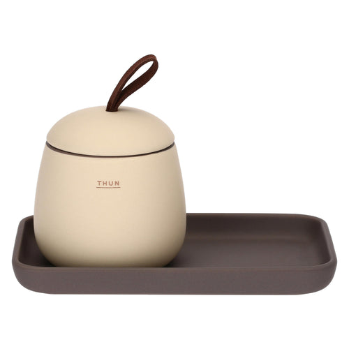 Porta dischetti con vassoio in stoneware Iconic Elegance