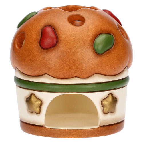 Porta tea-light panettone in ceramica, Sorprese di Natale