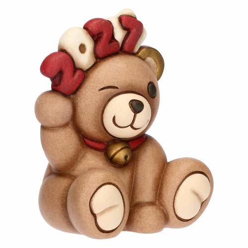 Teddy Buon Anno 2027, rosso,  in ceramica