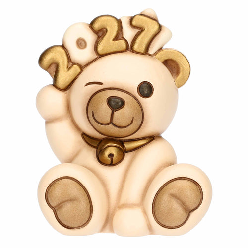 Teddy Buon Anno 2027, oro,  in ceramica