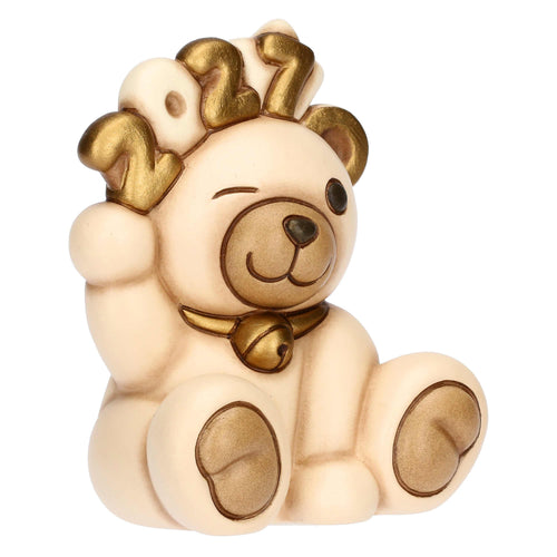 Teddy Buon Anno 2027, oro,  in ceramica