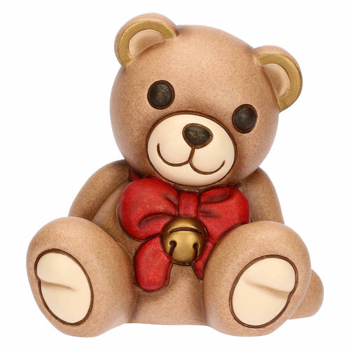 Teddy Natale con fiocco in ceramica, piccolo