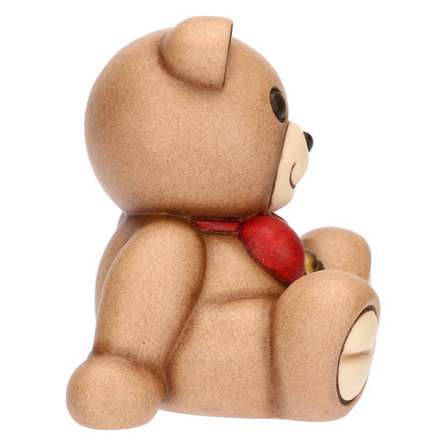 Teddy Natale con fiocco in ceramica, piccolo