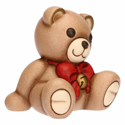 Teddy Natale con fiocco in ceramica, piccolo