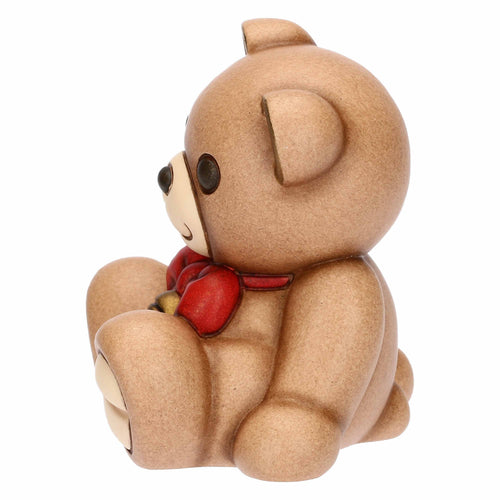 Teddy Natale con fiocco in ceramica, piccolo