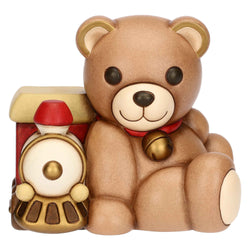 Teddy Natale con trenino in ceramica, grande