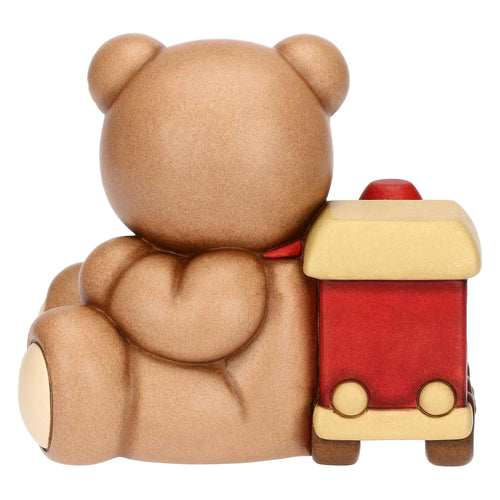 Teddy Natale con trenino in ceramica, grande