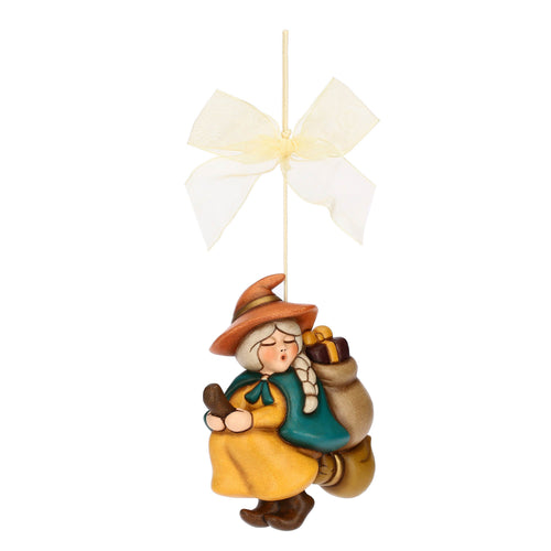 Befana Berta da appendere in ceramica
