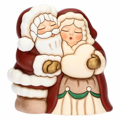 Coppia Babbo e Mamma Natale in ceramica